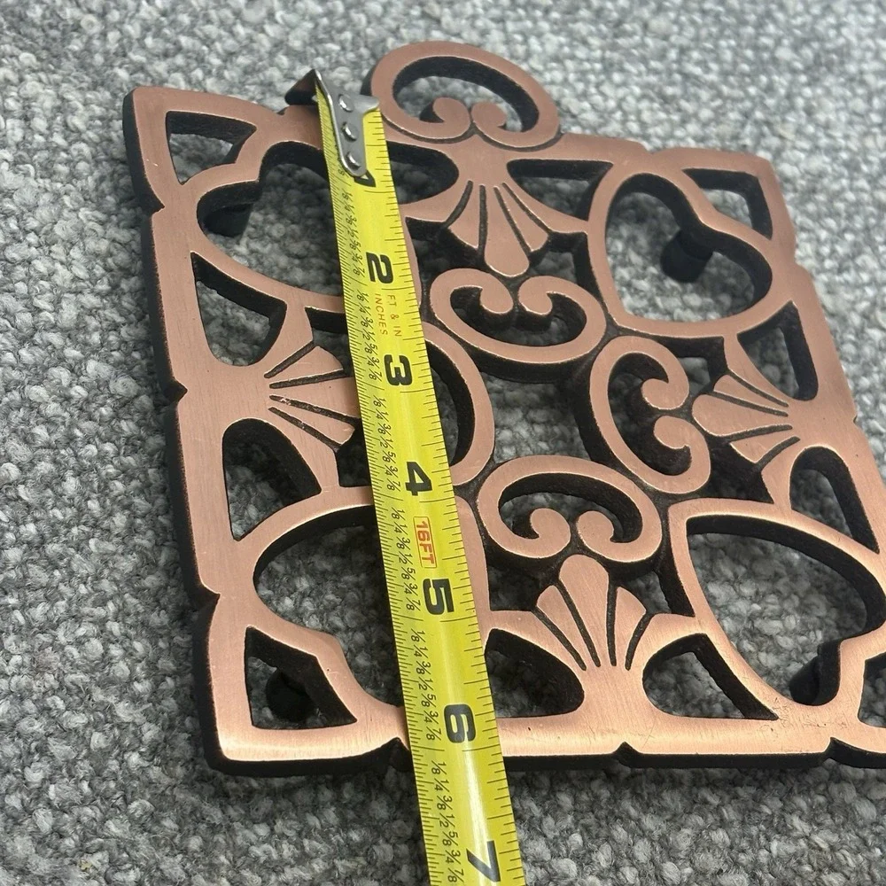 Pampered Chef 2008 Retired Trivet Round Up From The Heart Metal Pot Holder Stove
